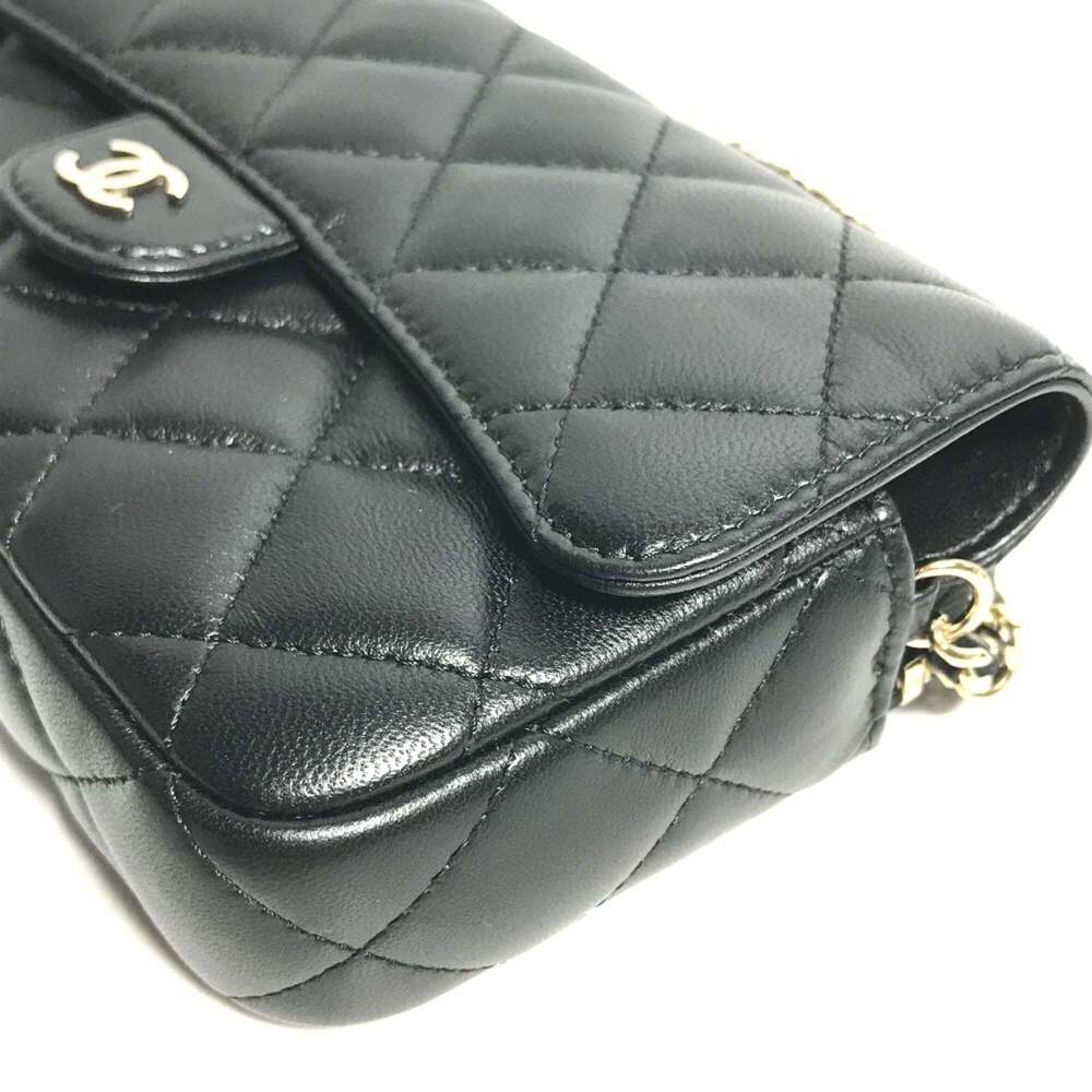 CHANEL Authentic Black Lambskin Leather Logo Wallet - Picture 5 of 16